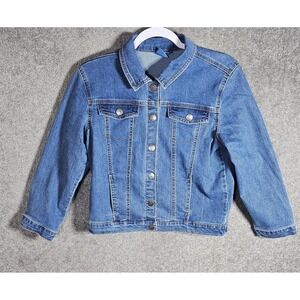 Disney Encanto Jean Jacket Girls Size XL 14-16 Blue Denim Snap Front Pockets